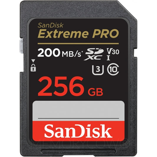 SanDisk 256GB Extreme Pro SD (SDXC) Card U3, V30, 200MB/s R, 140MB/s W