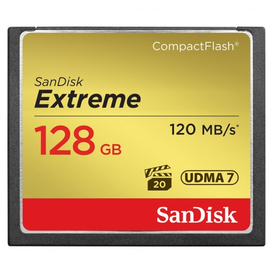 SanDisk 128GB Extreme Compact Flash (CF) Card 120MB/s R, 85MB/s W