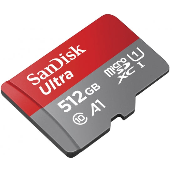 SanDisk 512GB Ultra Micro SD (SDXC) Card A1, 150MB/s R, 10MB/s W